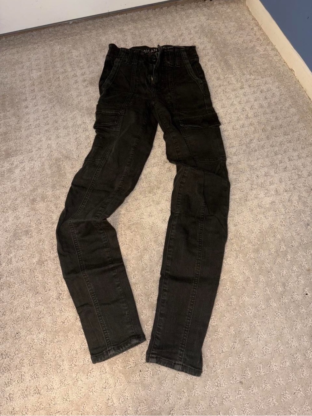 American Eagle Outfitters Men’s Black Slim Cargo Jeans